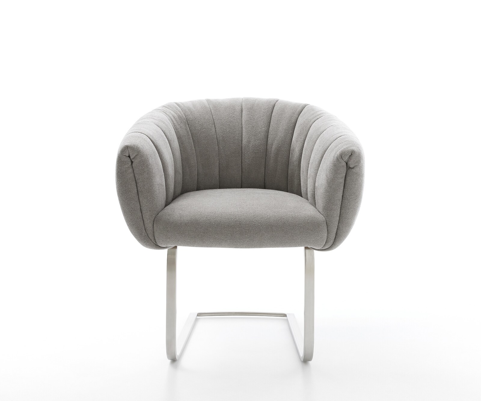 Freischwinger Jada-Flex Strukturstoff Soft Grau Freischwinger flach Edelstahl Taschenfederkern 2