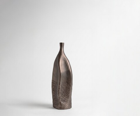 Vase Norevo B14 x T13 x H40 cm Aluminium Hämatit Gegossen