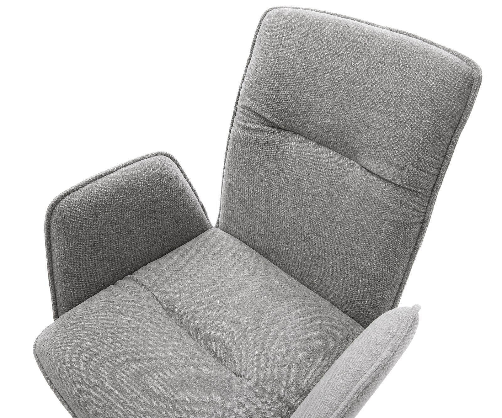 Esszimmerstuhl Vinja-Flex Strukturstoff Soft Grau Kufengestell Edelstahl 4