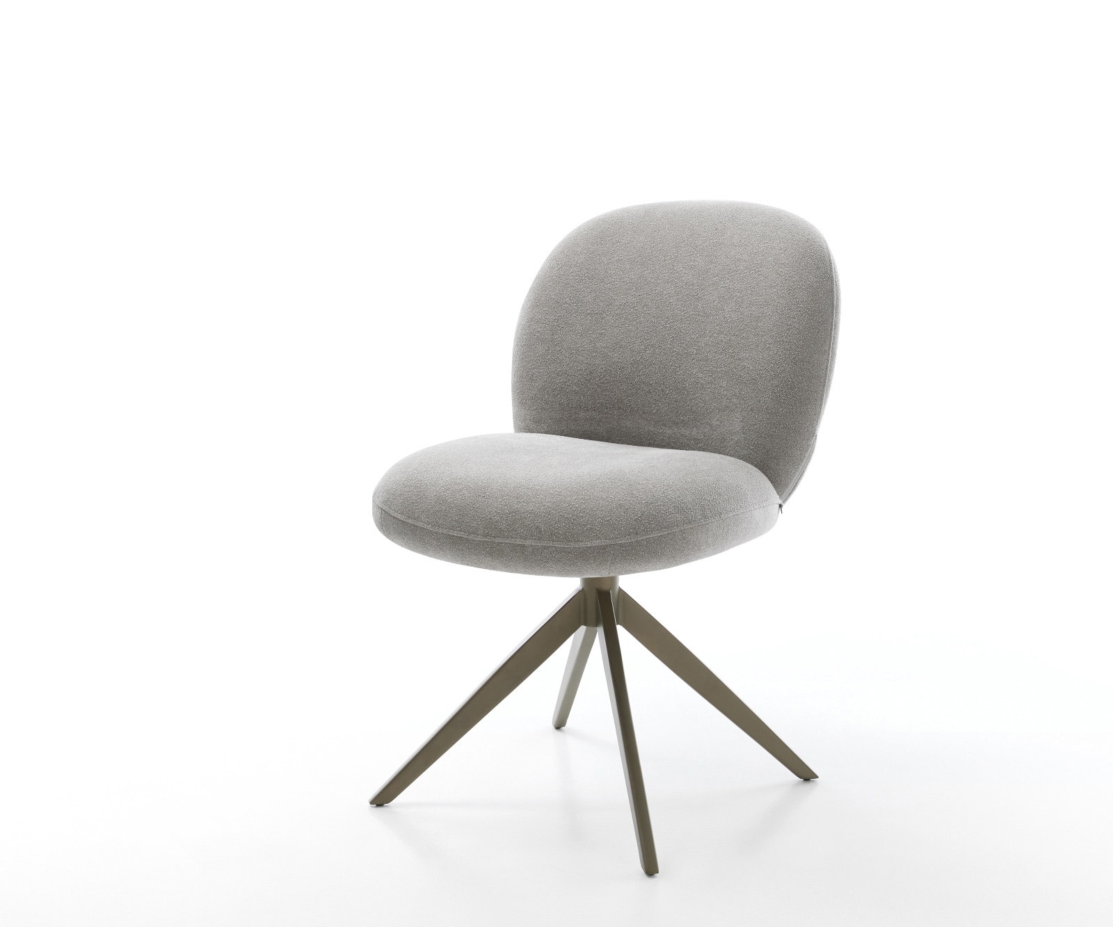 Drehstuhl Nube-Flex Strukturstoff Soft Grau Kreuzgestell breit Effektfinish Titan 360° drehbar Wippfunktion Taschenfederkern