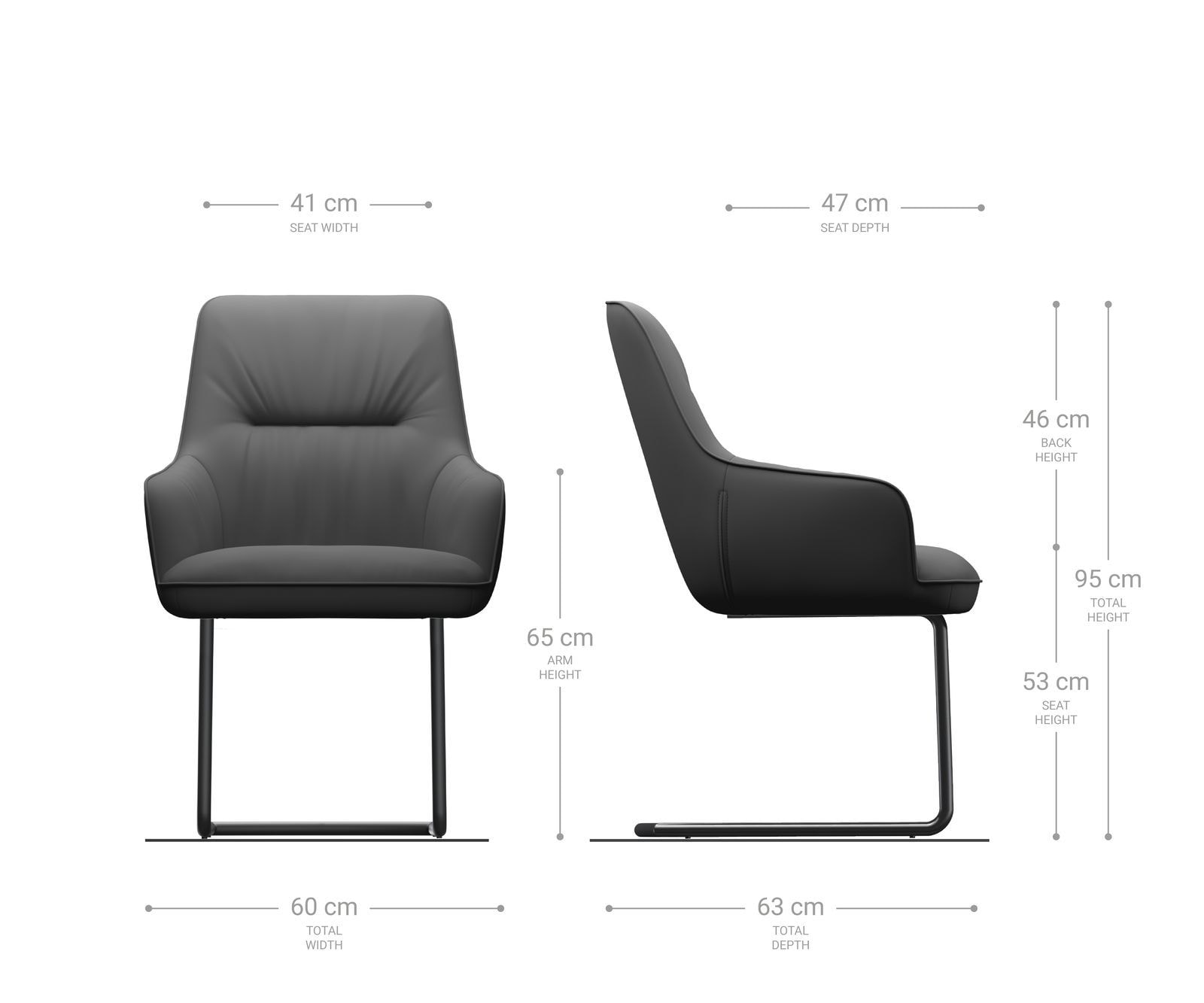 Freischwinger Zelia-Flex mit Armlehnen Samt Grau Freischwinger rund Schwarz Taschenfederkern 5 Freischwinger Zelia-Flex mit Armlehnen Samt Grau Freischwinger rund Schwarz Taschenfederkern 5