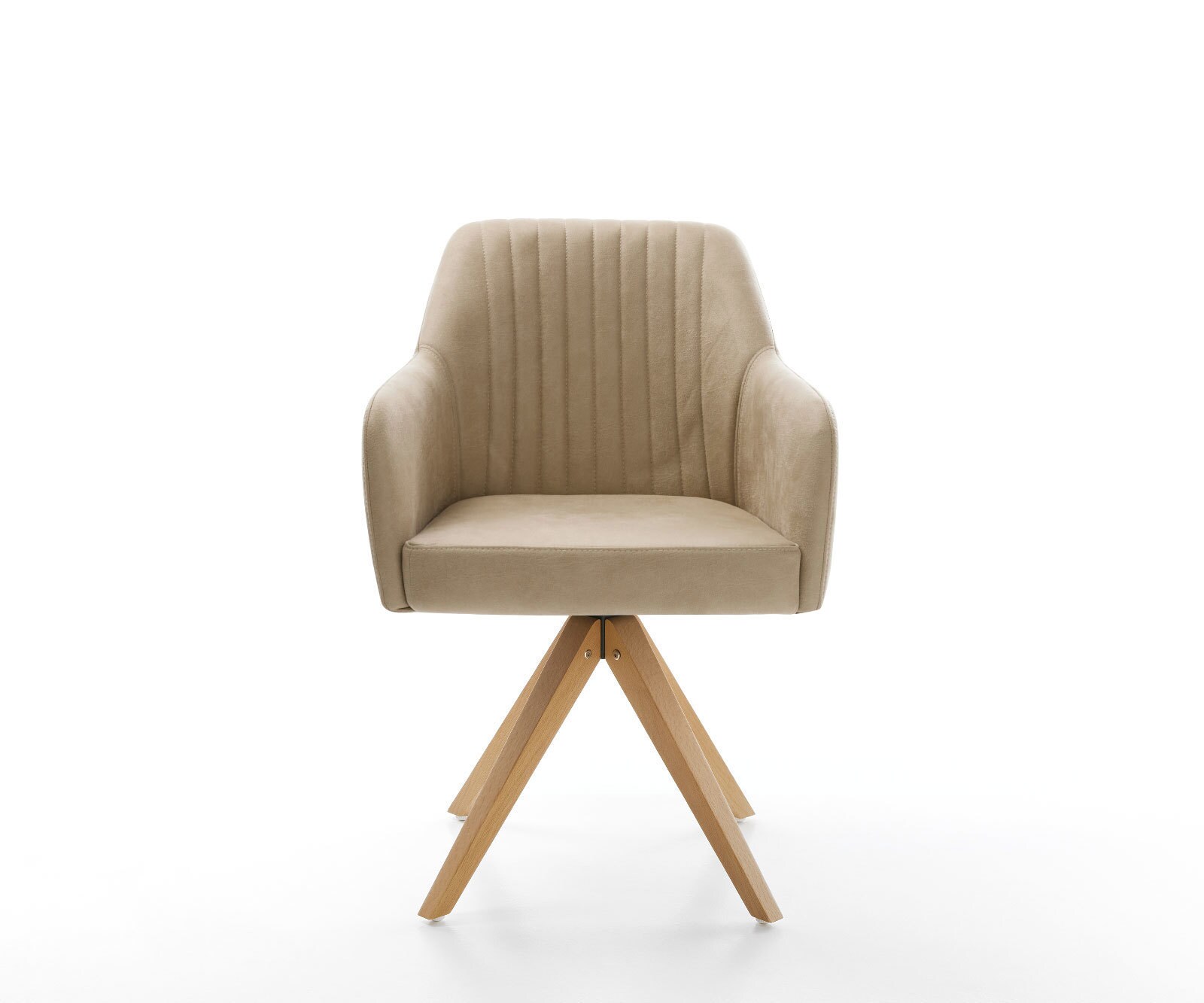 Esszimmerstuhl Greg-Flex Mikrofaser Beige Vintage Holzgestell kantig Natur Taschenfederkern 1