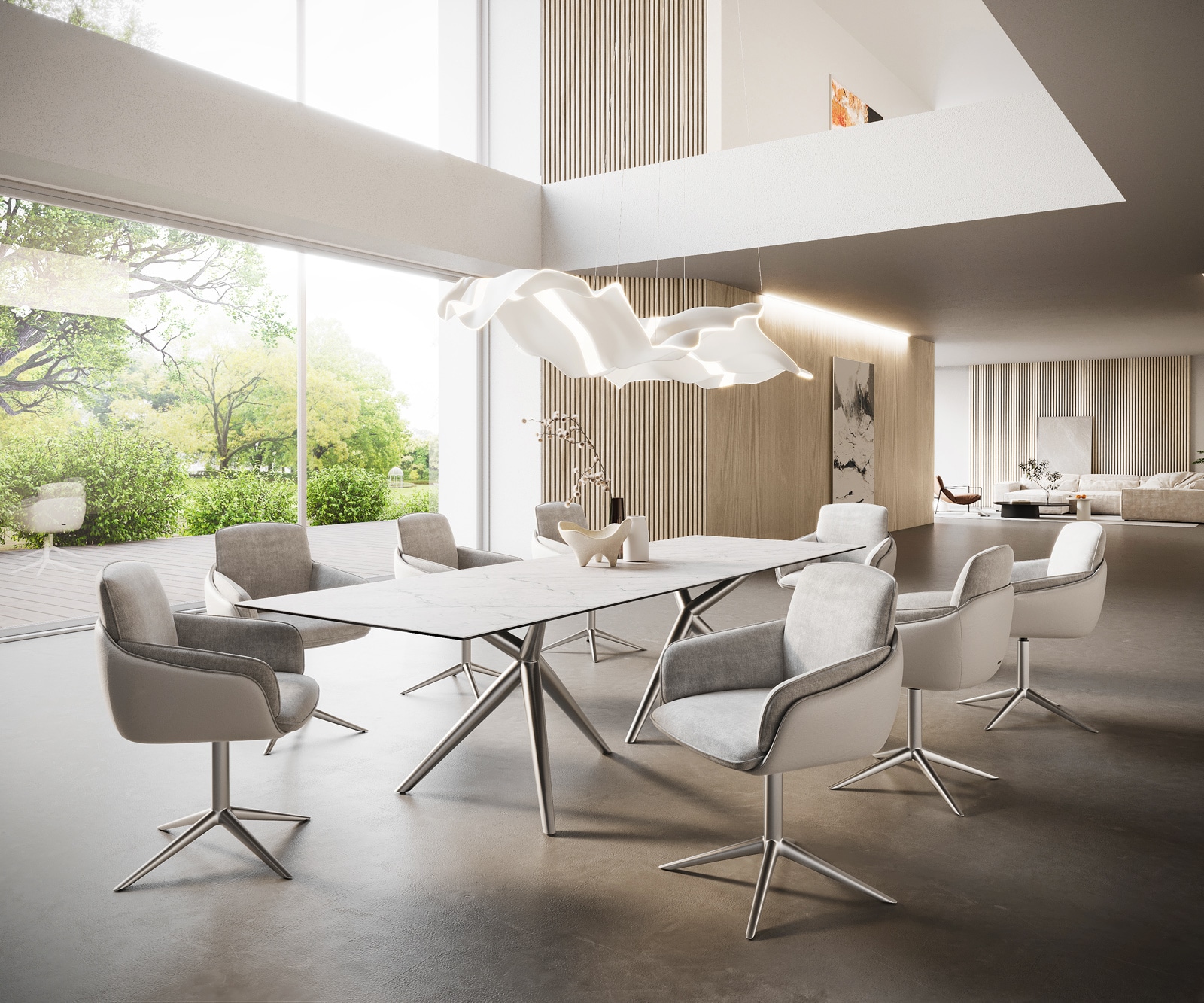 Esstisch Edge 300x100 Keramik Laminam®Statuarietto Weiß Estelar rund Edelstahl 6 Esstisch Edge 300x100 Keramik Laminam®Statuarietto Weiß Estelar rund Edelstahl 6