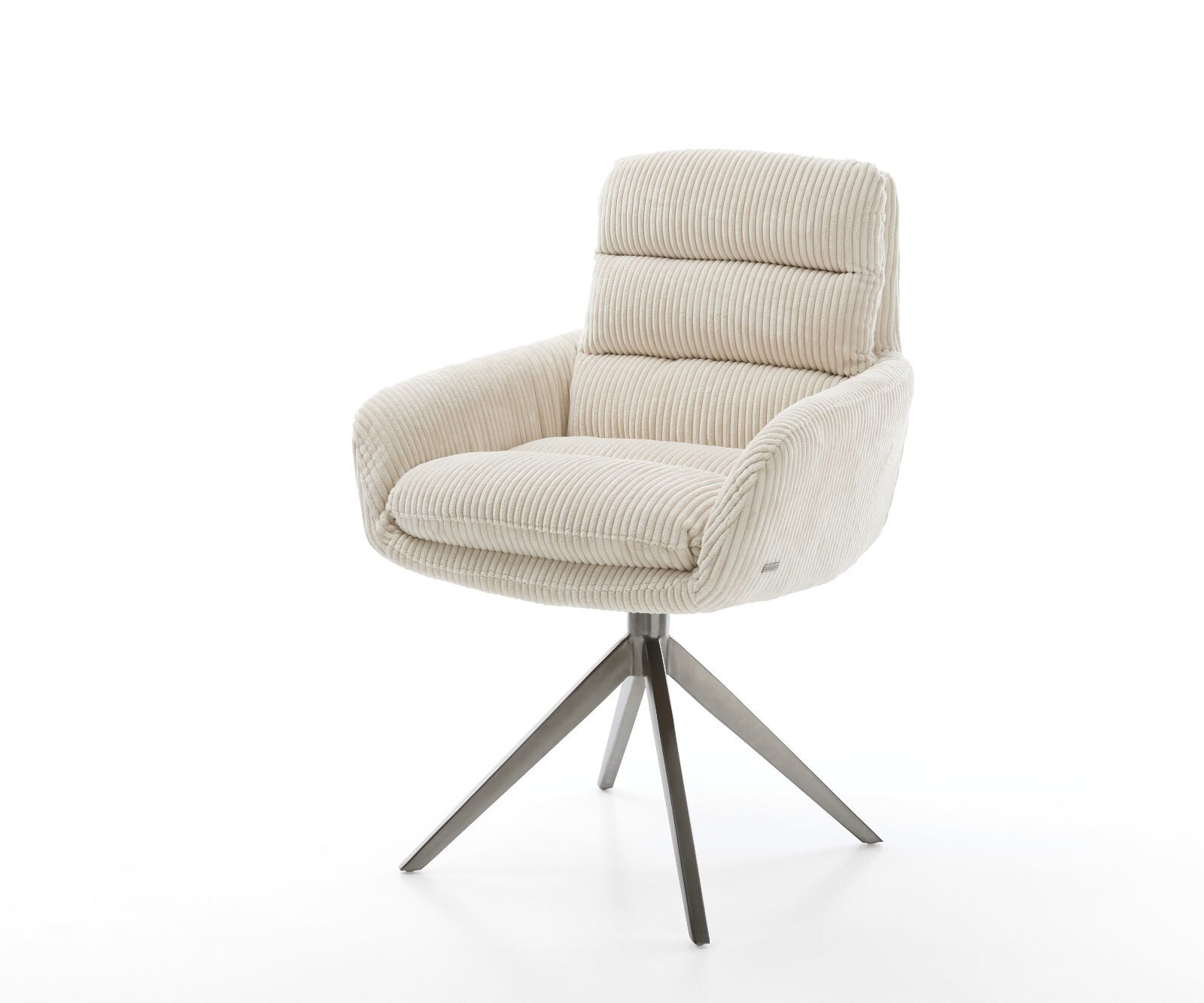 Drehstuhl Abelia-Flex mit Armlehnen Cord Beige Kreuzgestell breit Graphit 3 günstig online kaufen