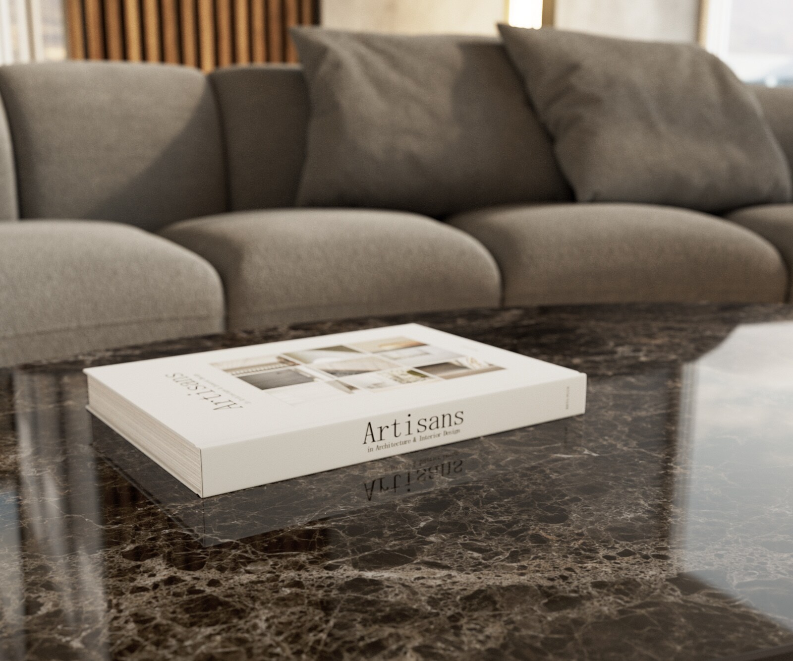 Couchtisch Edge Oval 140x80 cm Keramik Laminam® Emperador Extra Lucidato Dunkelbraun Vibany Edelstahl gebürstet 5