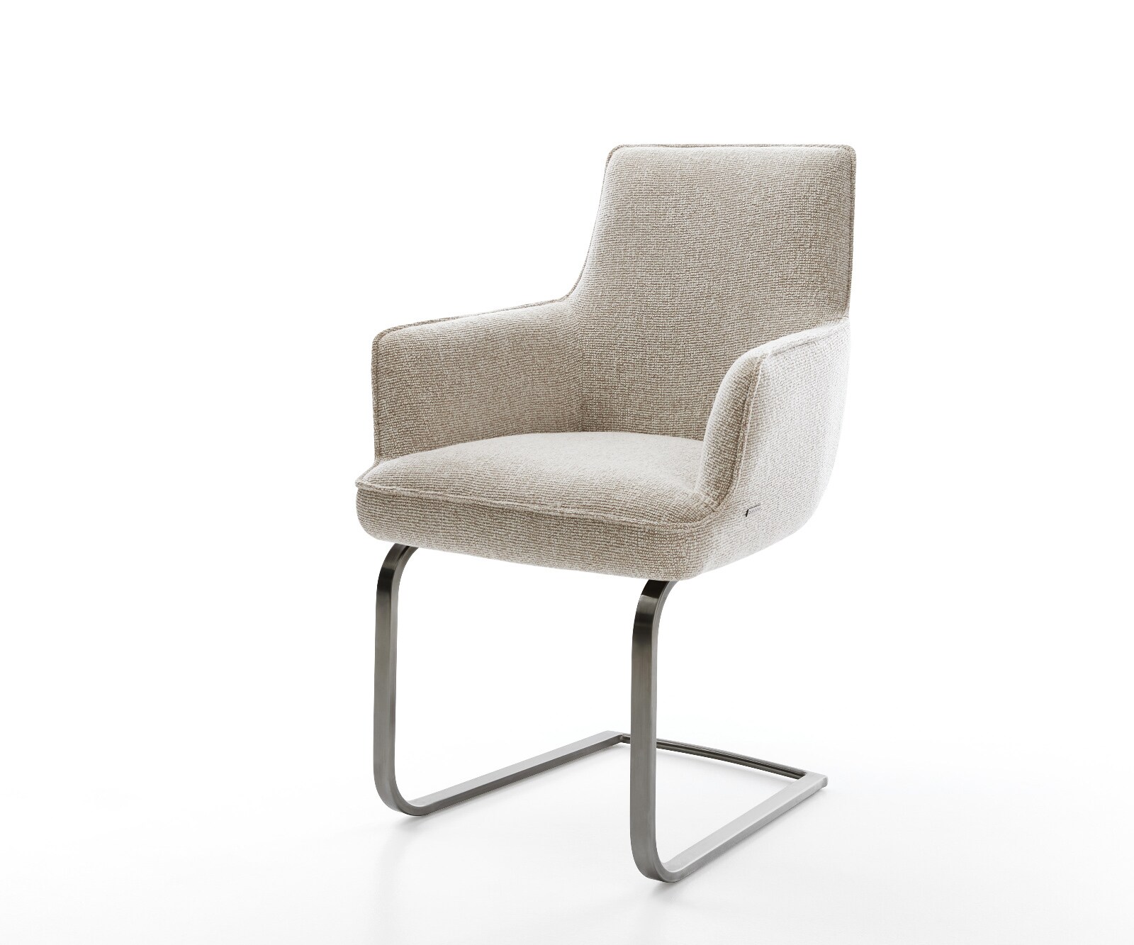 Freischwinger Heira-Flex mit Armlehnen Webstoff Soft Beige Freischwinger fl günstig online kaufen