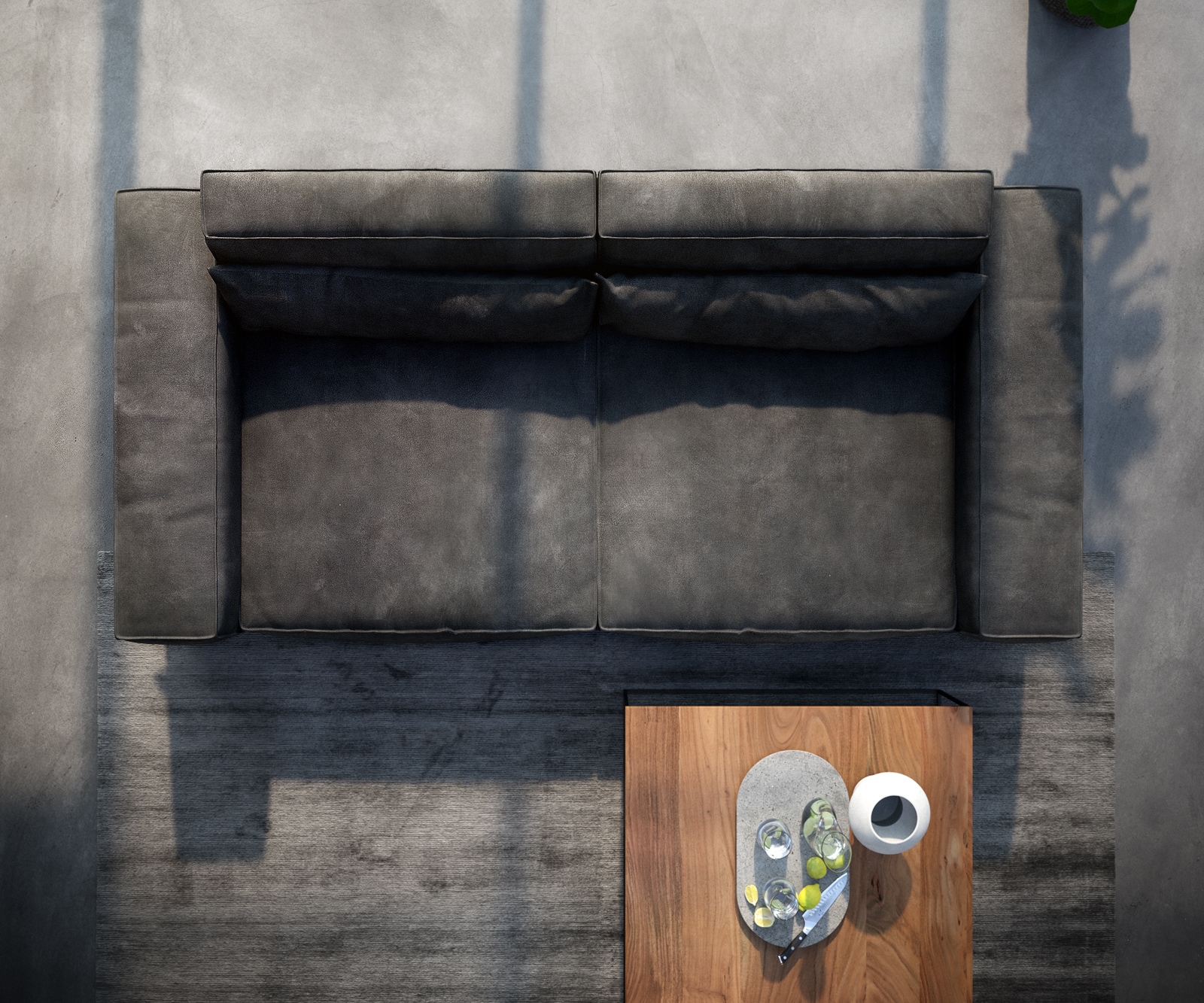 Big-Sofa Sirpio XL 270x130 cm Lederimitat Vintage Anthrazit 4