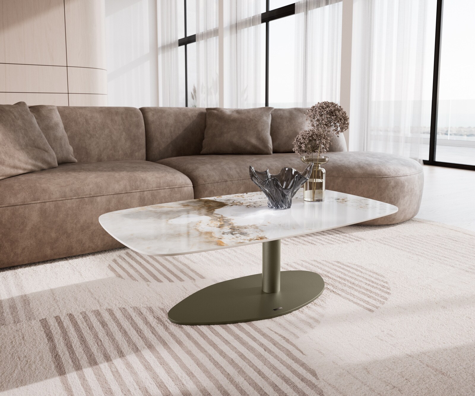 Couchtisch Edge Boot 120x70 cm Keramik Minas Melange Vibany Metall Effektfi günstig online kaufen