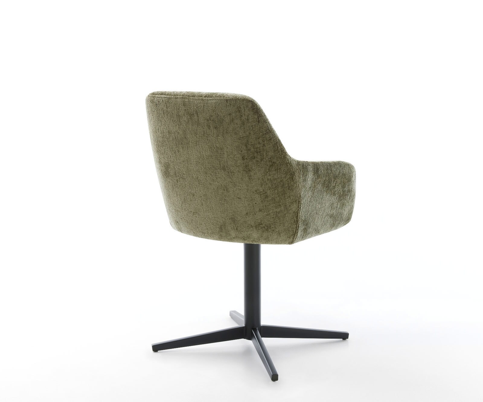 Drehstuhl Pejo-Flex Chenille Olive Fußkreuz Schwarz 360° drehbar Taschenfederkern 4