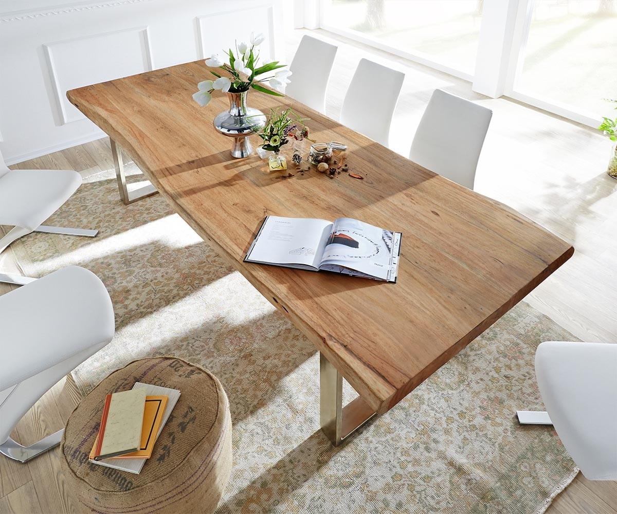 Esstischplatte Edge 300x100cm XL Akazie Natur Live-Edge 5