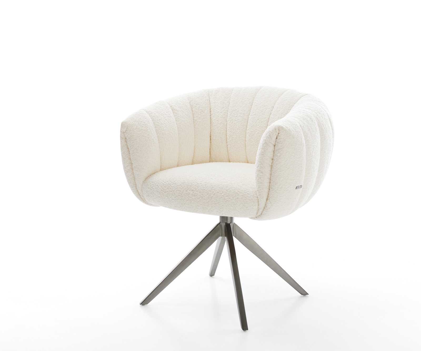 Drehstuhl Jada-Flex Bouclé Weiß Kreuzgestell breit Graphit 360° drehbar Wip günstig online kaufen