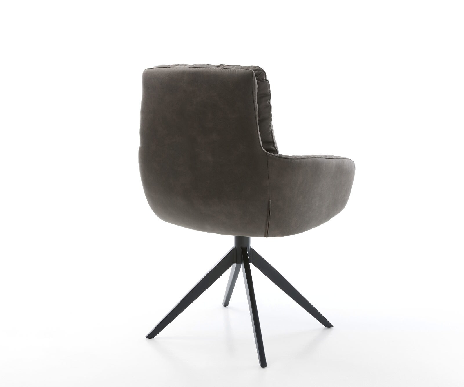Drehstuhl Abelia-Flex mit Armlehnen Mikrofaser Anthrazit Vintage Kreuzgestell breit Schwarz 360° drehbar Wippfunktion 4