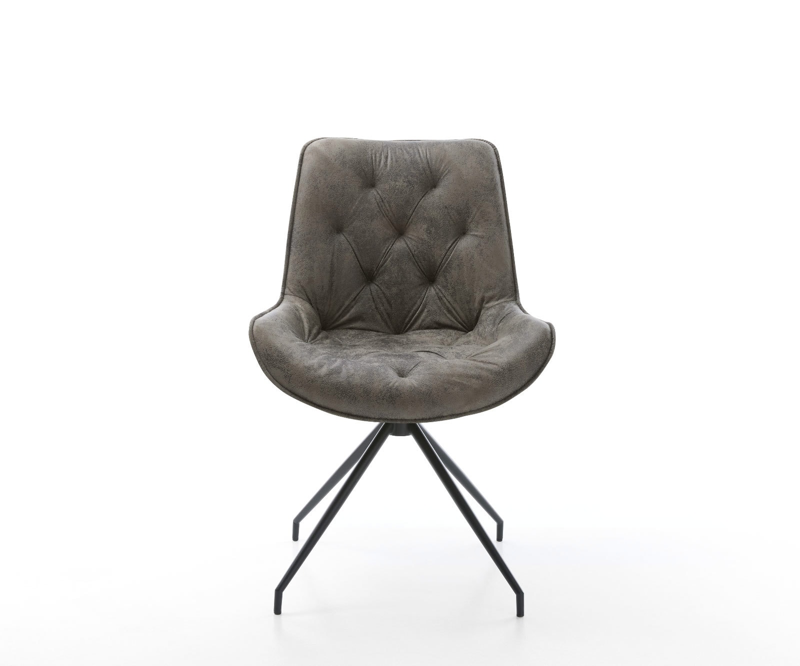 Esszimmerstuhl Taimi-Flex Mikrofaser Grau Antik Kreuzgestell konisch Schwarz 2 Esszimmerstuhl Taimi-Flex Mikrofaser Grau Antik Kreuzgestell konisch Schwarz 2