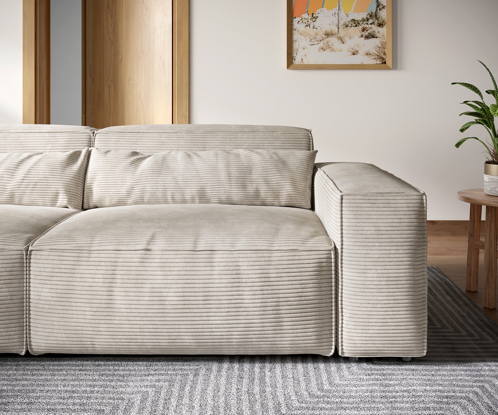 Big-Sofa Sirpio XL 270x130 cm Cord Beige 4 Big-Sofa Sirpio XL 270x130 cm Cord Beige 4