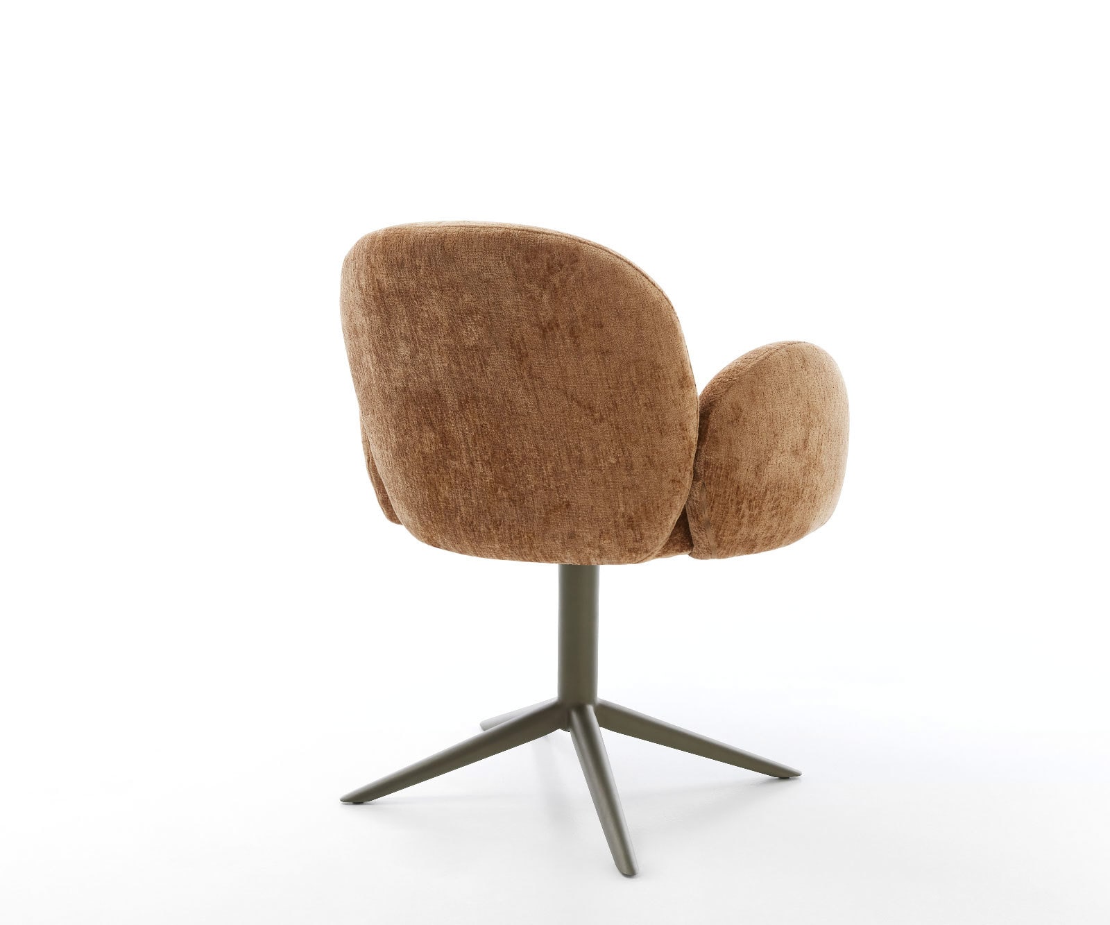 Drehstuhl Nube-Flex mit Armlehnen Chenille Rost Fußkreuz Effektfinish Titan 360° drehbar Wippfunktion Taschenfederkern 4
