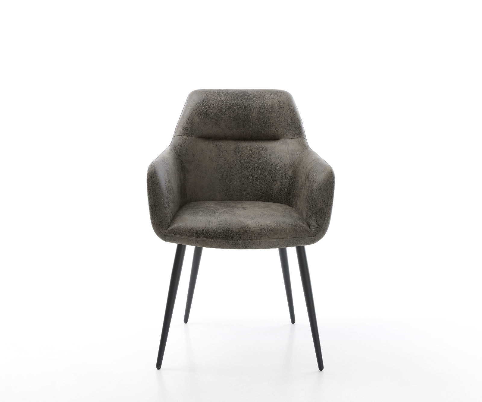 Esszimmerstuhl Pejo-Flex Mikrofaser Grau Antik 4-Fuß konisch Schwarz Taschenfederkern 2