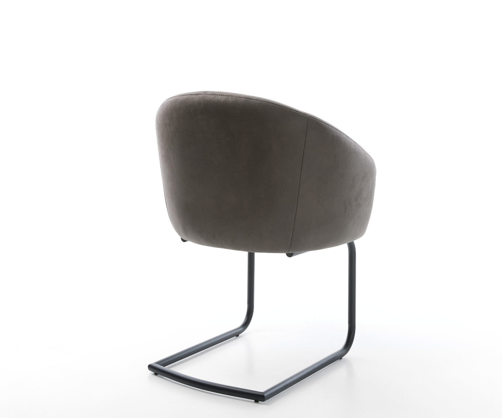 Freischwinger Caja-Flex mit Armlehnen Mikrofaser Anthrazit Vintage Freischwinger rund Schwarz Taschenfederkern 5