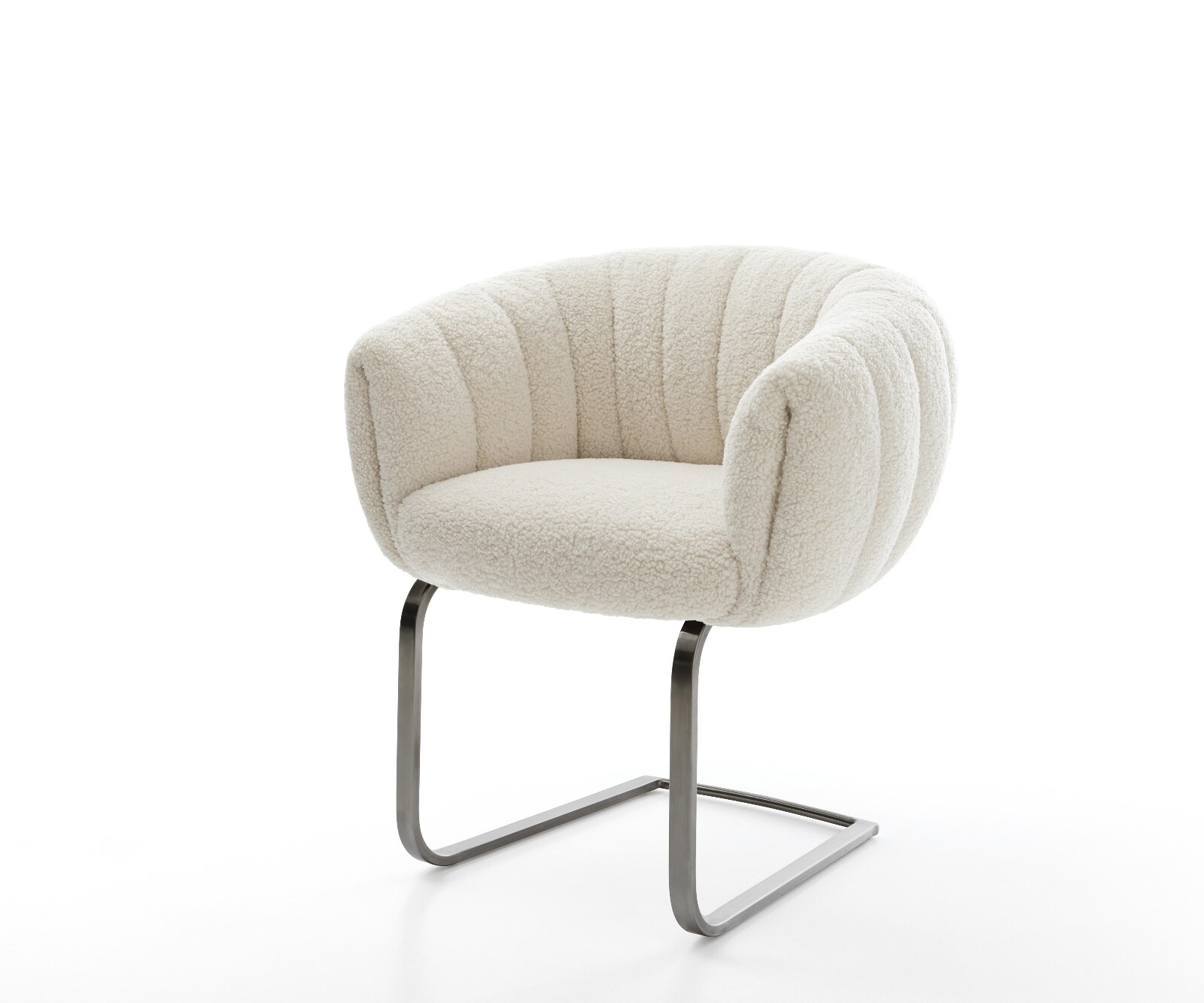 Freischwinger Jada-Flex Teddystoff Beige Freischwinger flach Graphit Taschenfederkern