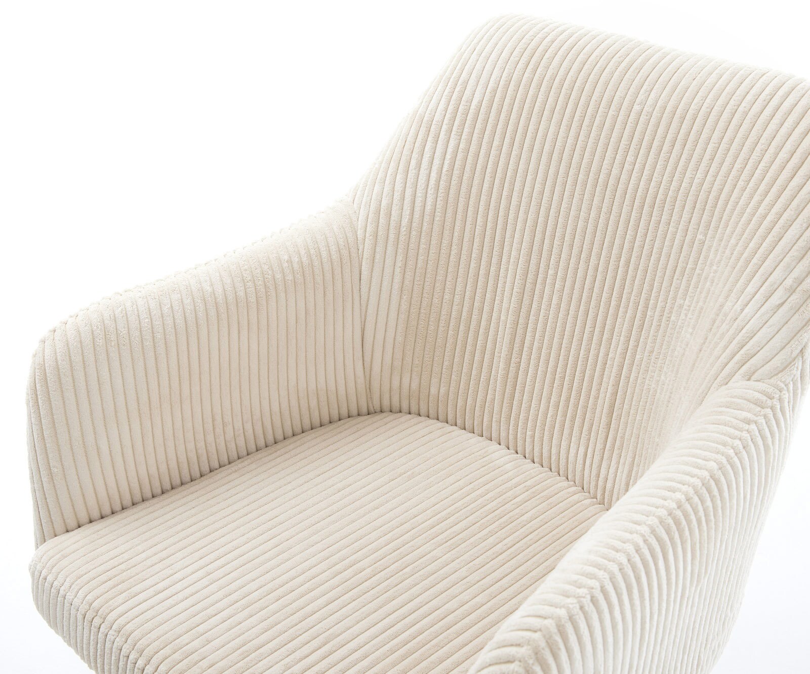 Esszimmerstuhl Greg-Flex Cord Beige Kreuzgestell breit Edelstahl Taschenfederkern 4