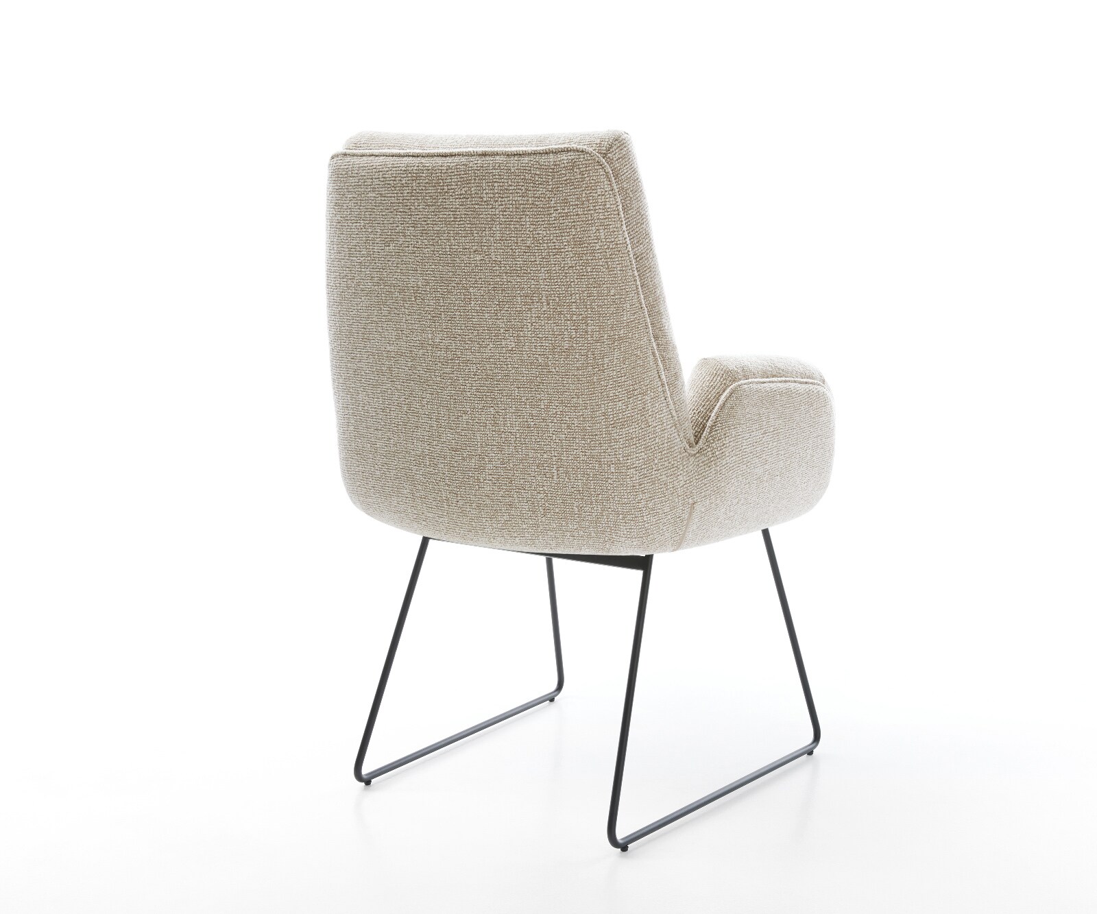 Esszimmerstuhl Clea-Flex Webstoff Soft Beige Kufengestell Schwarz 4