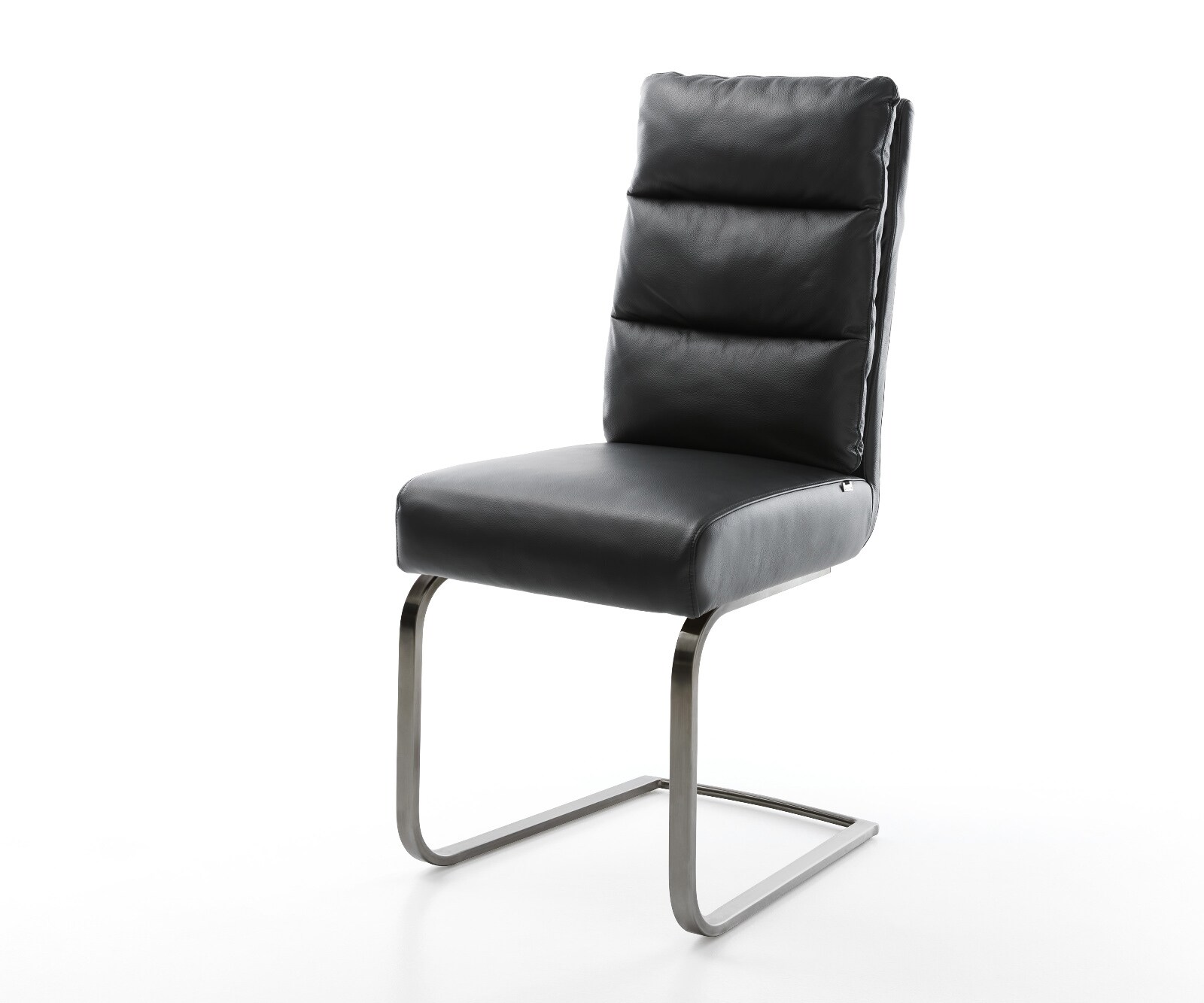 Freischwinger Pela-Flex Echt-Leder Schwarz Freischwinger flach Graphit Taschenfederkern