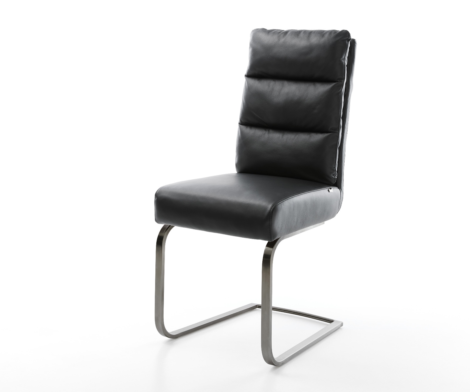 Freischwinger Pela-Flex Echt-Leder Schwarz Freischwinger flach Graphit Taschenfederkern