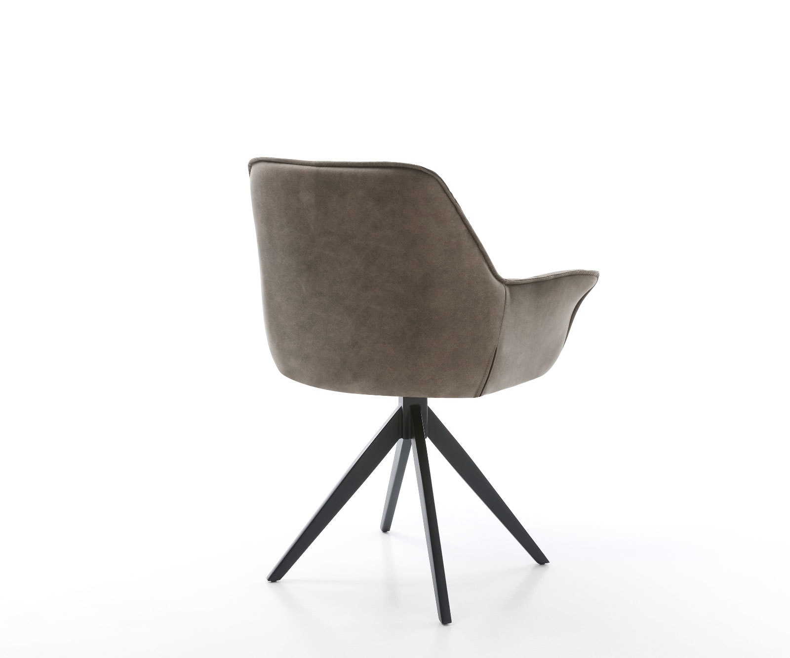 Esszimmerstuhl Kaira-Flex Mikrofaser Taupe Vintage Kreuzgestell kantig Schwarz 4 Esszimmerstuhl Kaira-Flex Mikrofaser Taupe Vintage Kreuzgestell kantig Schwarz 4