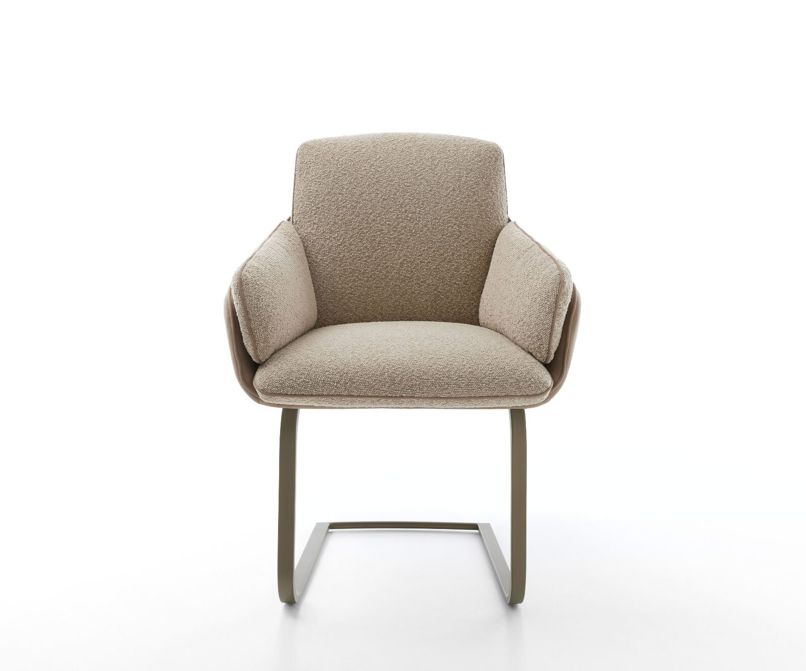 Freischwinger Luan-Flex mit Armlehnen Materialmix Schlamm Freischwinger flach Effektfinish Titan 1