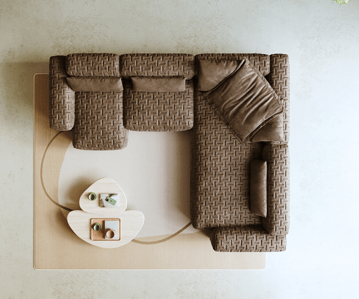 Wohnlandschaft Freestyle Icon 360x290 cm Mikrofaser Taupe Vintage 5