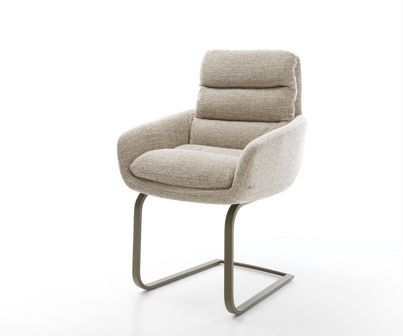 Freischwinger Abelia-Flex mit Armlehnen Webstoff Soft Beige Freischwinger f günstig online kaufen