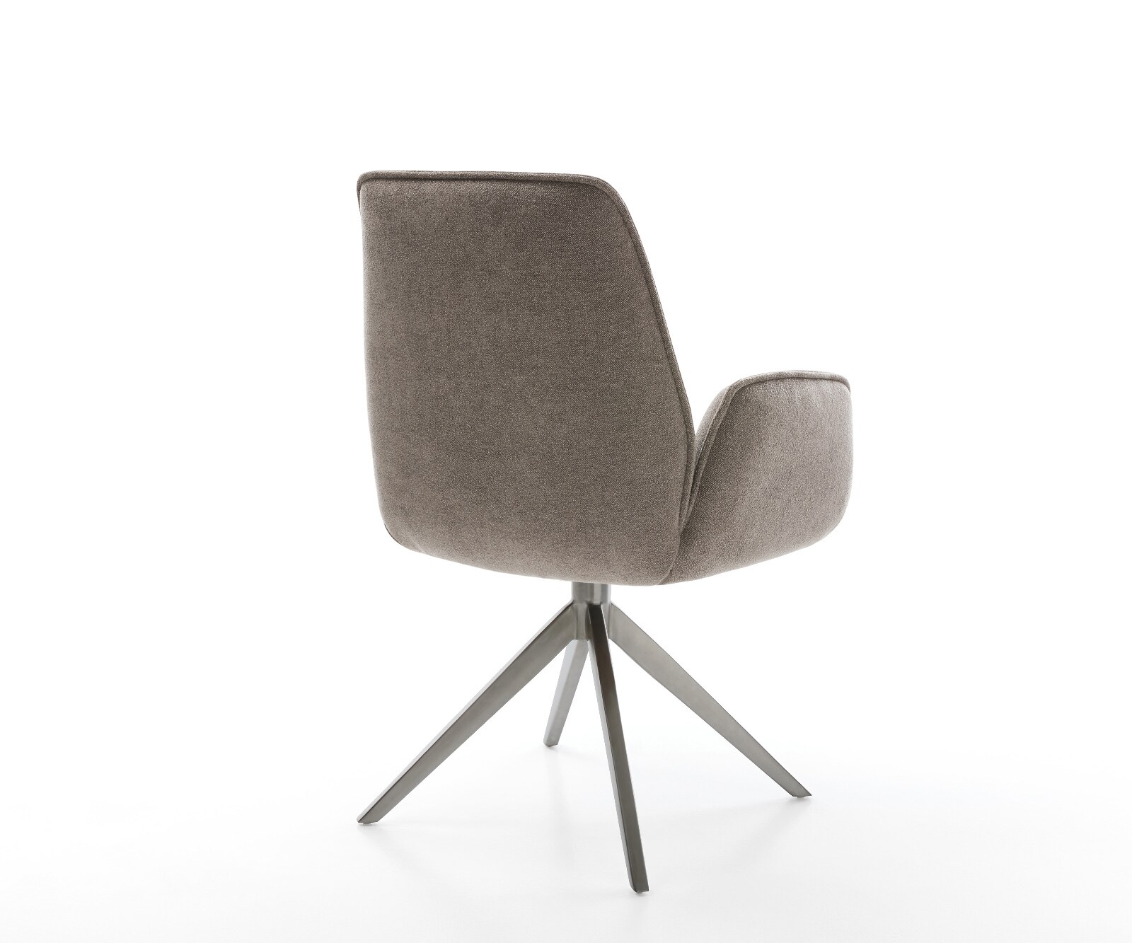 Drehstuhl Zoa-Flex Strukturstoff Soft Taupe Kreuzgestell breit Graphit 360° drehbar Wippfunktion Taschenfederkern 4