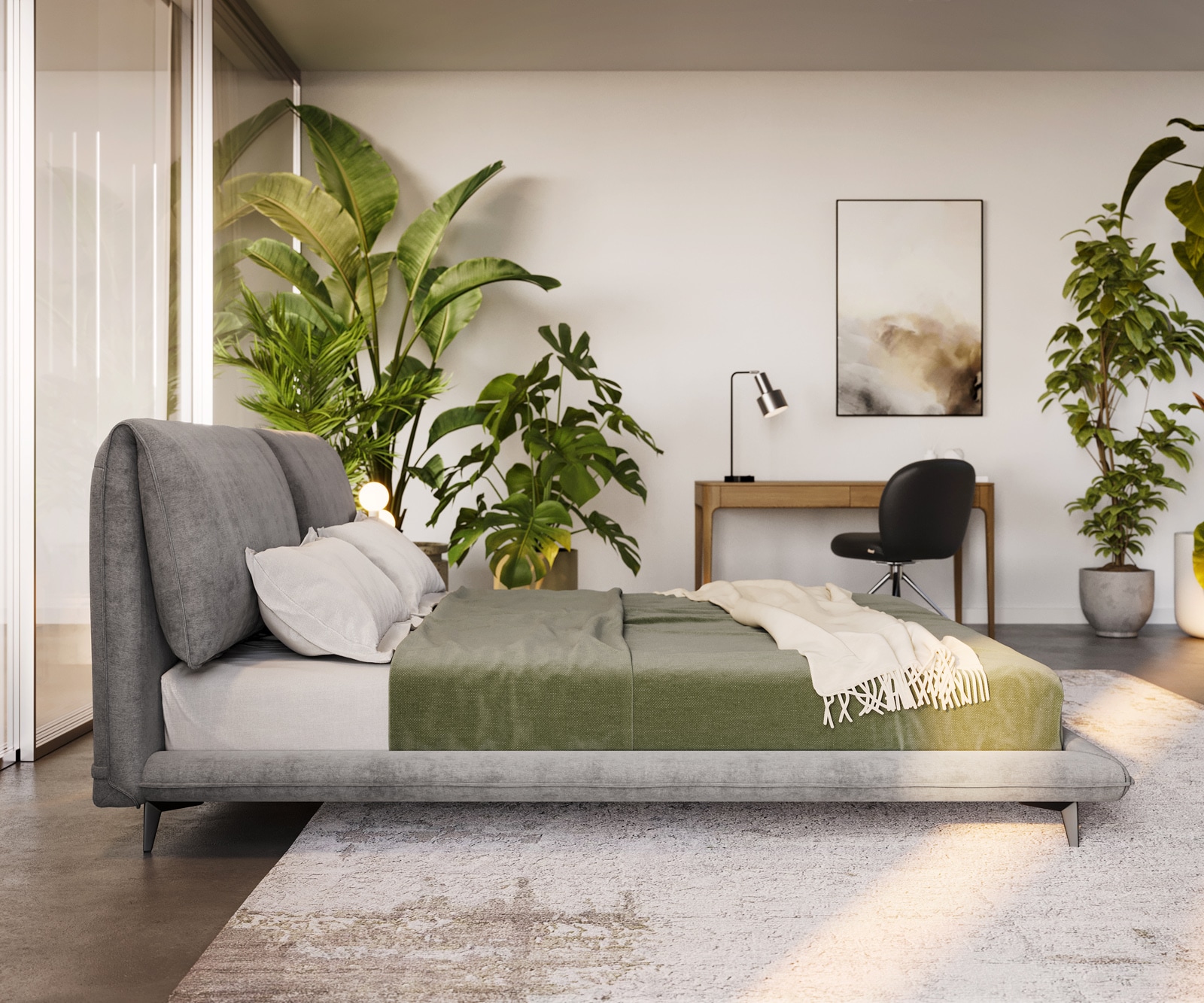 Polsterbettgestell Cusino 180x200 cm Mikrofaser Grau 3 Polsterbettgestell Cusino 180x200 cm Mikrofaser Grau 3