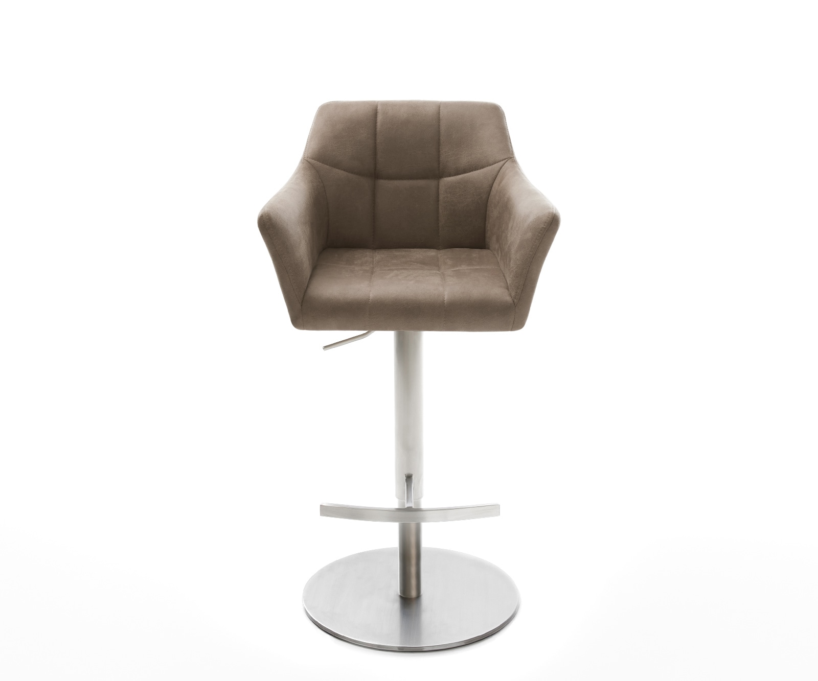 Barstuhl Yulo-Flex Vintage Taupe Drehfuß höhenverstellbar Edelstahl 4