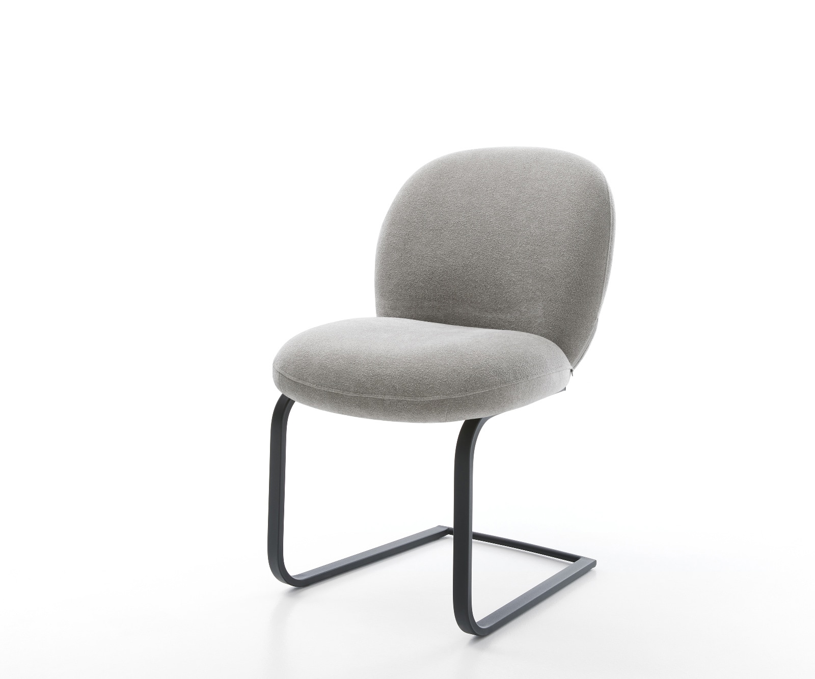 Freischwinger Nube-Flex Strukturstoff Soft Grau Freischwinger flach Schwarz Taschenfederkern