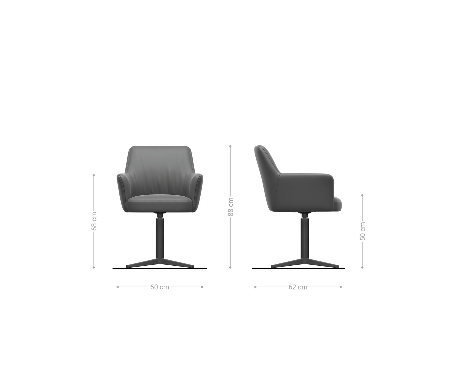 Drehstuhl Xana-Flex mit Armlehnen Mikrofaser Anthrazit Vintage Fußkreuz Effektfinish Titan 360° drehbar Taschenfederkern 6