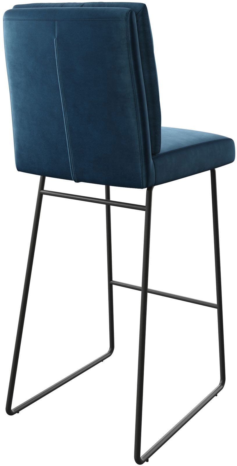 Barstuhl Pela-Flex Samt Blau Kufengestell Metall 4