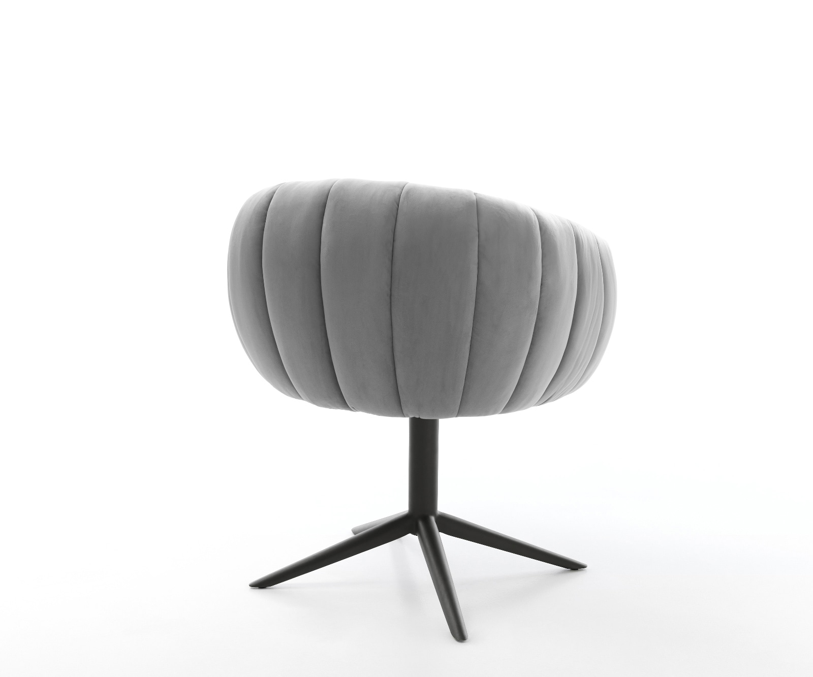 Drehstuhl Jada-Flex Samt Grau Fußkreuz Schwarz 360° drehbar Wippfunktion Taschenfederkern 5