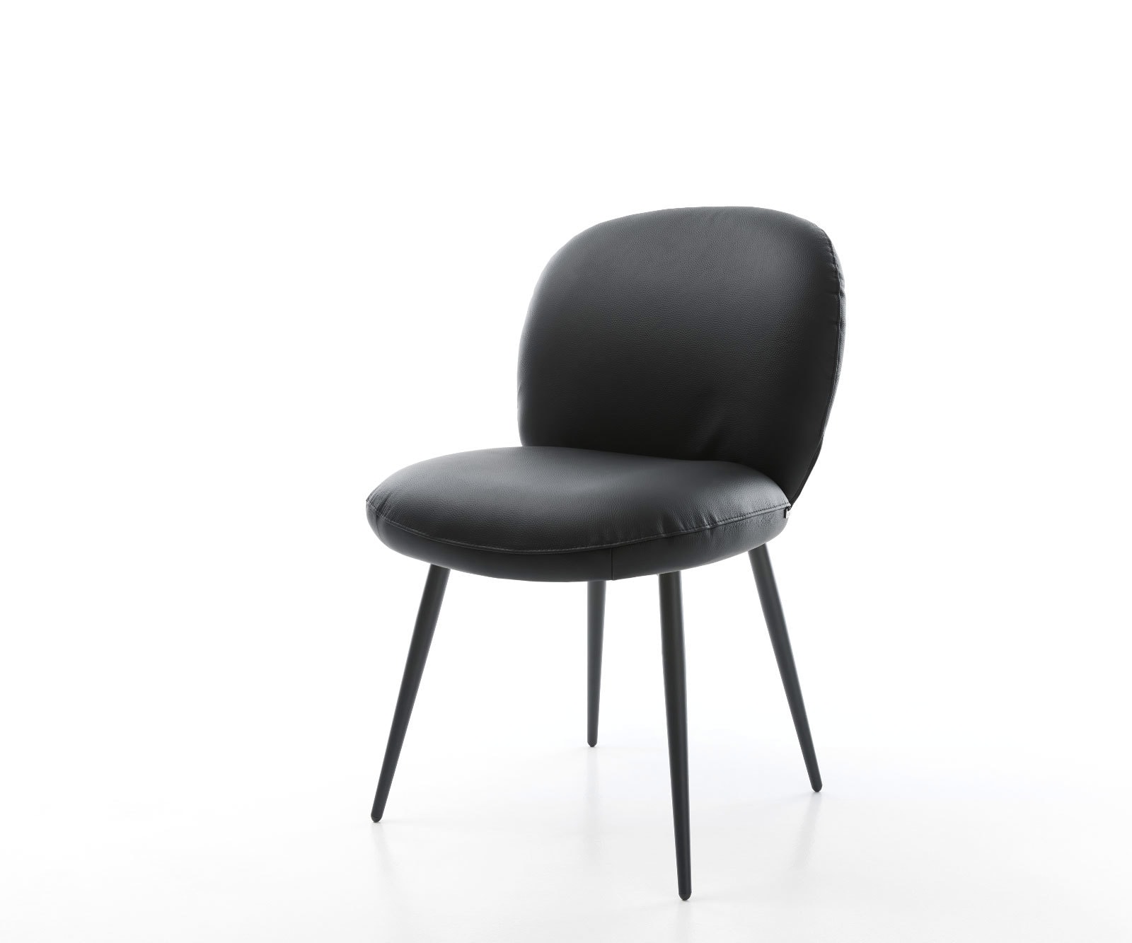 Esszimmerstuhl Nube-Flex Echt-Leder Schwarz 4-Fuß konisch Schwarz Taschenfederkern Esszimmerstuhl Nube-Flex Echt-Leder Schwarz 4-Fuß konisch Schwarz Taschenfederkern