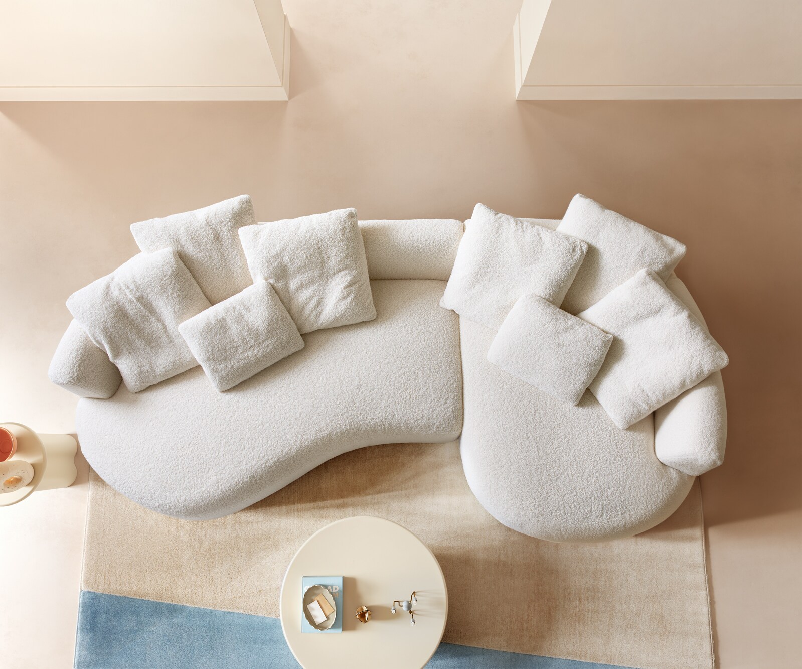 Big-Sofa Edina 330x170 cm Teddystoff Beige 4