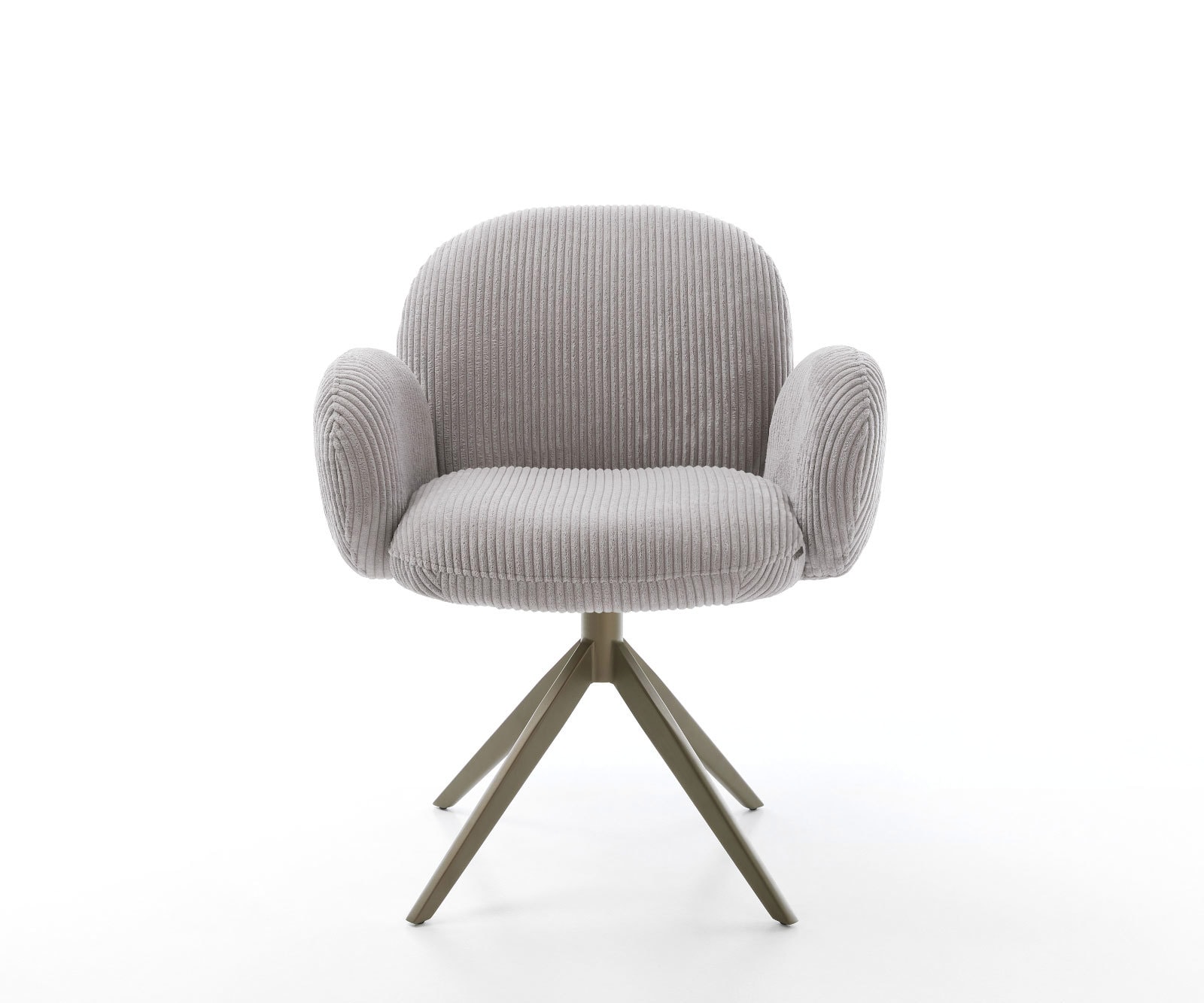Drehstuhl Nube-Flex mit Armlehnen Cord Silbergrau Kreuzgestell breit Effektfinish Titan 360° drehbar Wippfunktion Taschenfederkern 1