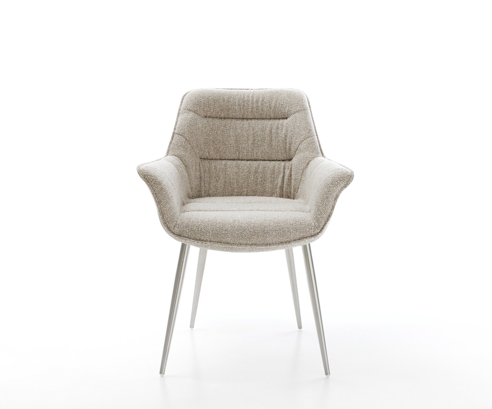 Esszimmerstuhl Kaira-Flex Webstoff Soft Beige 4-Fuß konisch Edelstahl 2