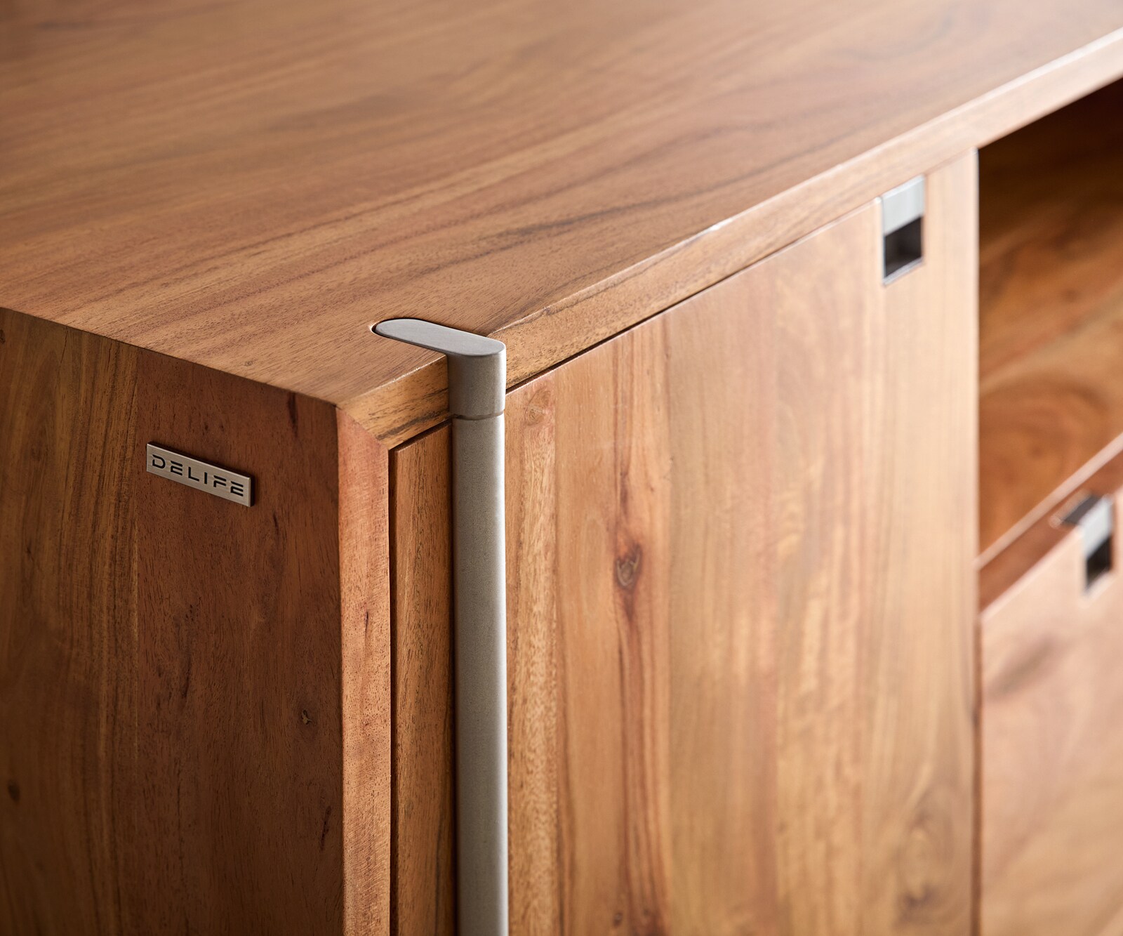 Sideboard Rivoro 175 cm Akazie Natur 2 Türen 1 Schubfach 1 Fach 4
