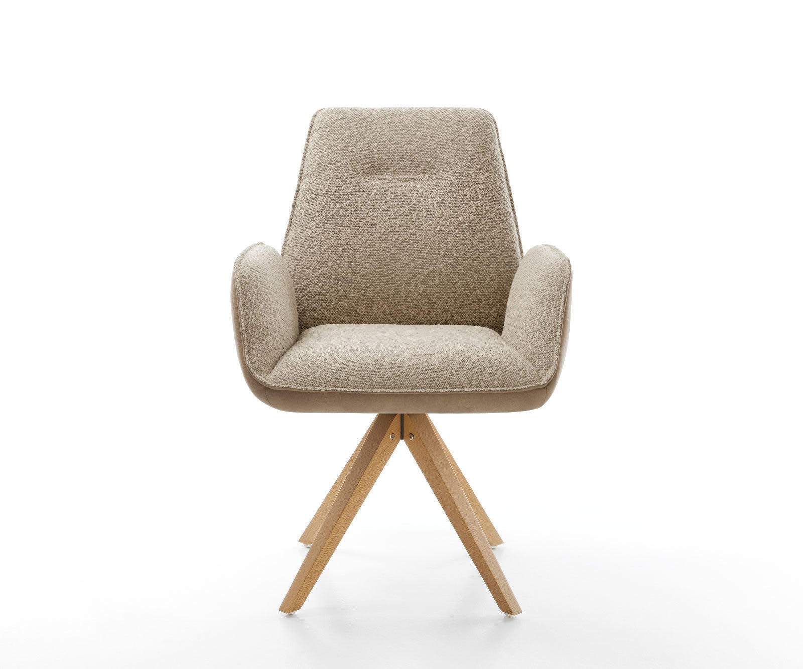 Drehstuhl Zoa-Flex Materialmix Schlamm Holzgestell kantig Weiß 180° drehbar Taschenfederkern 1 Drehstuhl Zoa-Flex Materialmix Schlamm Holzgestell kantig Weiß 180° drehbar Taschenfederkern 1