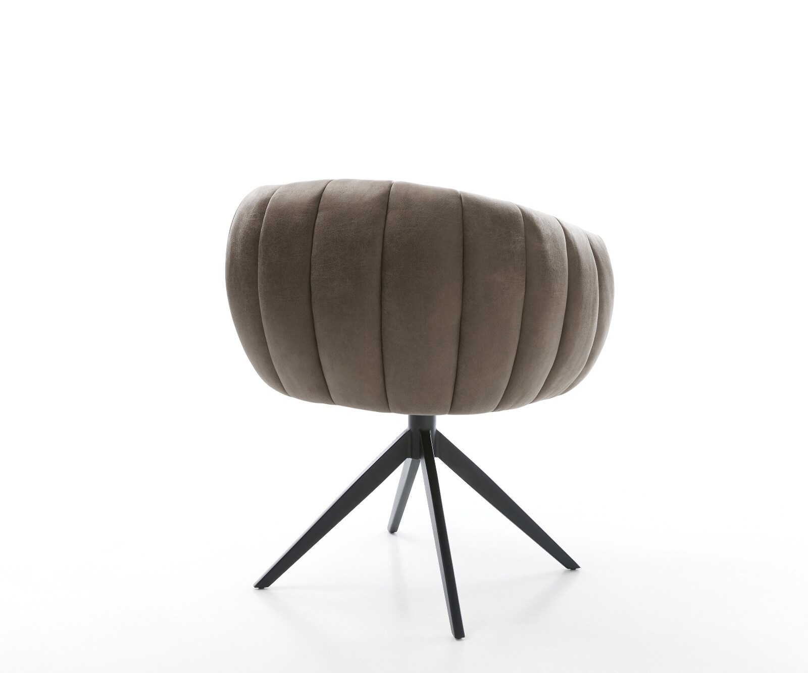 Drehstuhl Jada-Flex Mikrofaser Taupe Vintage Kreuzgestell breit Schwarz 360° drehbar Wippfunktion Taschenfederkern 4