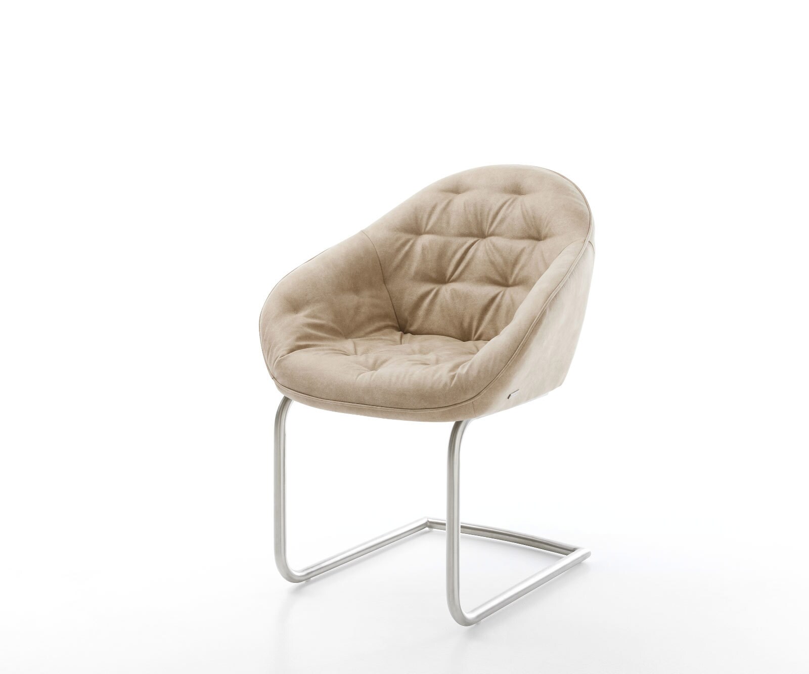 Freischwinger Gaio-Flex Mikrofaser Beige Vintage Freischwinger rund Edelsta günstig online kaufen