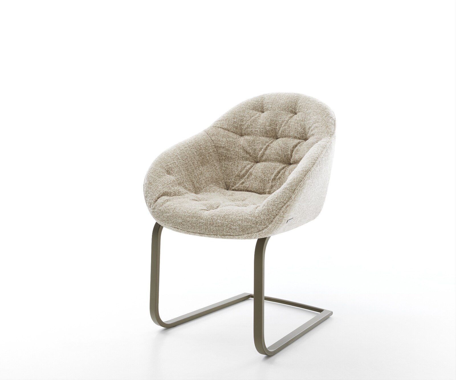 DELIFE Freischwinger Gaio-Flex Webstoff Soft Beige Freischwinger flach Effektfinish Titan