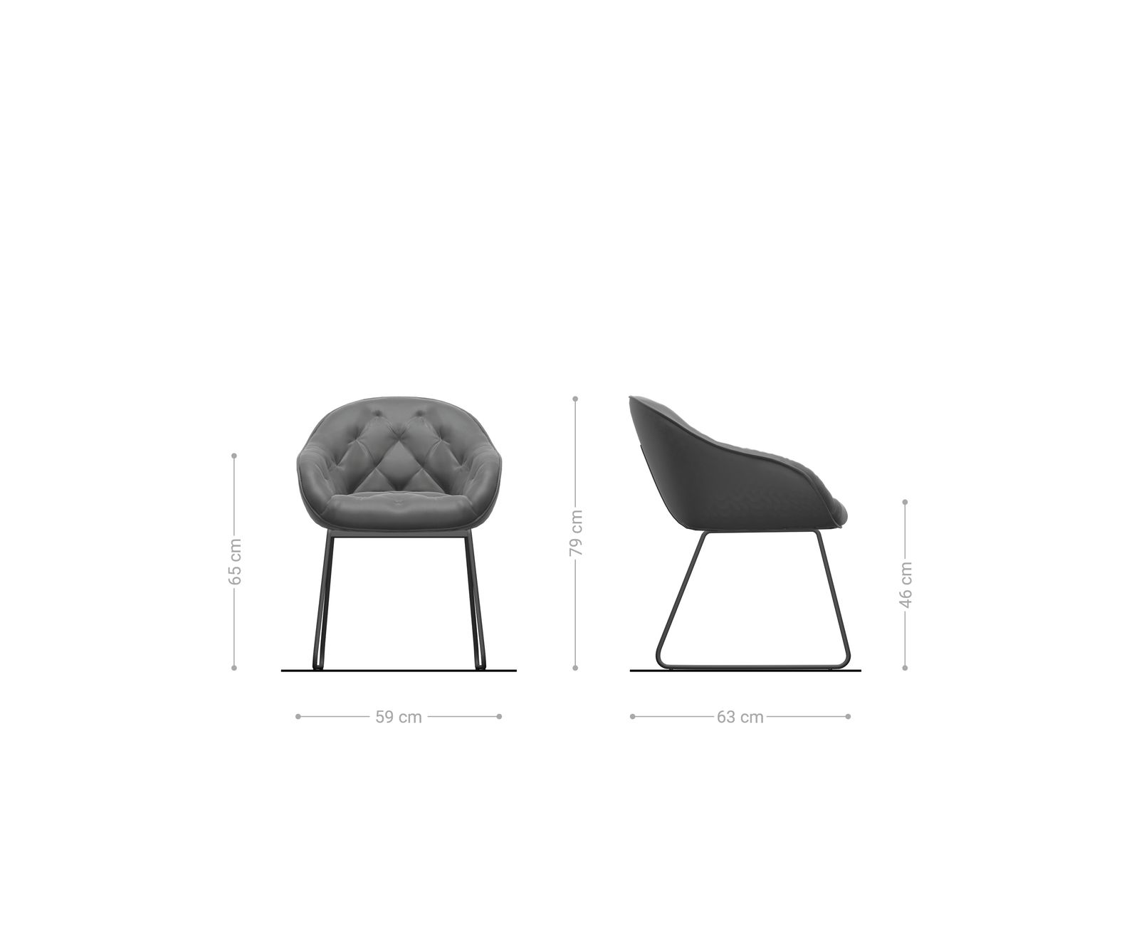Esszimmerstuhl Gaio-Flex Bouclé Soft Schlamm Kufengestell Schwarz 6
