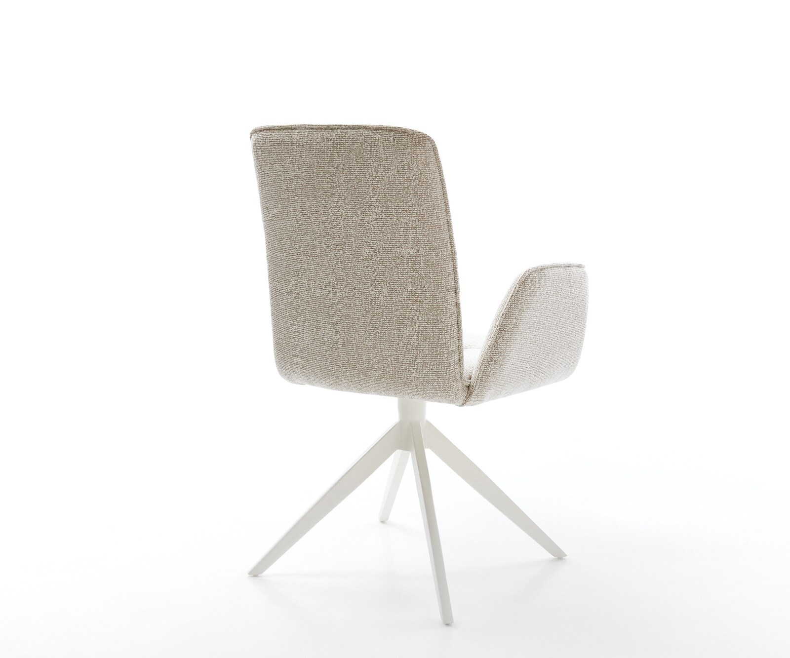 Drehstuhl Vinja-Flex Webstoff Soft Beige Kreuzgestell breit Weiß 360° drehbar Wippfunktion 4