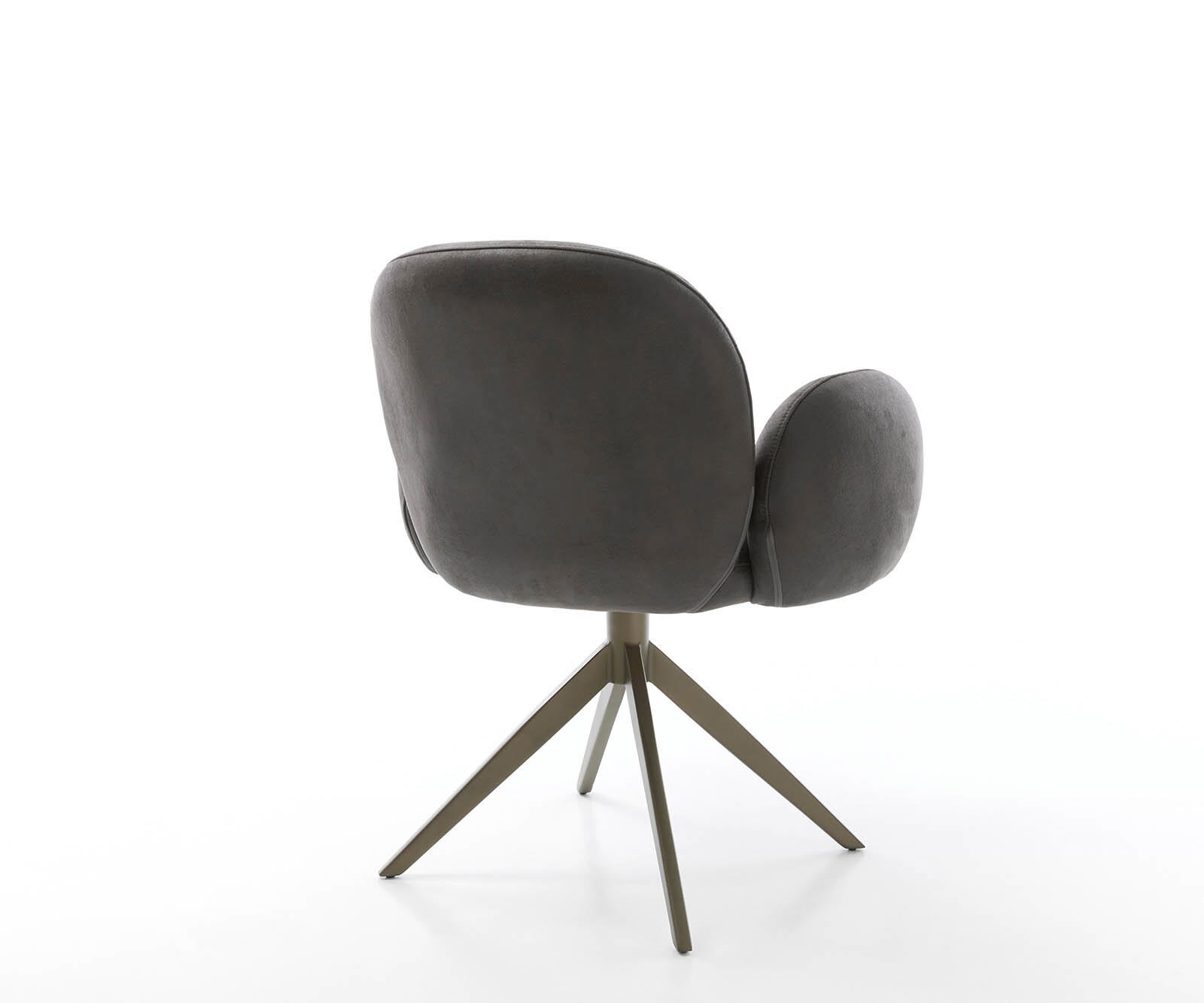 Drehstuhl Nube-Flex mit Armlehnen Mikrofaser Anthrazit Vintage Kreuzgestell breit Effektfinish Titan 360° drehbar Taschenfederkern 5