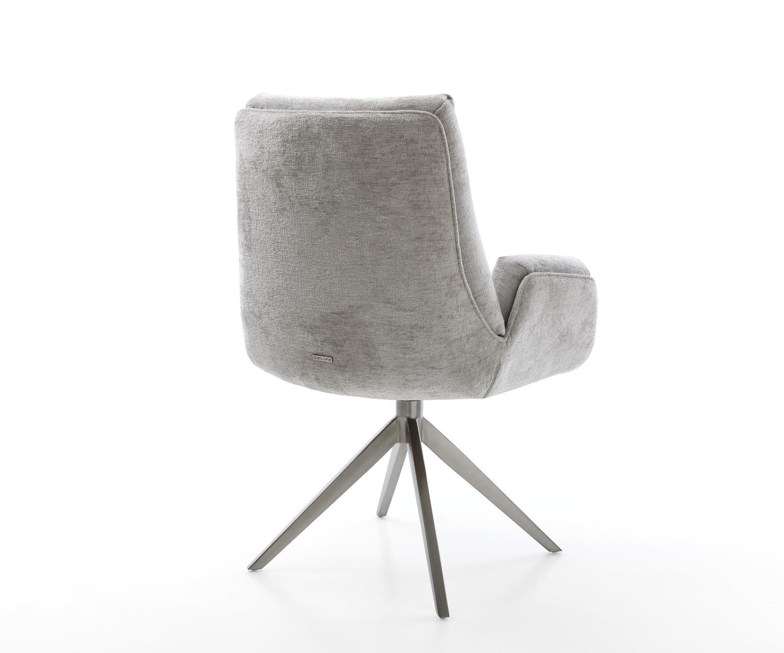 Drehstuhl Clea-Flex Chenille Silbergrau Kreuzgestell breit Graphit 360° drehbar Wippfunktion 4